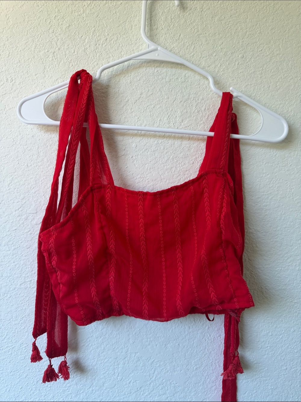 Wild Honey Red Tank Tie Straps Size Small